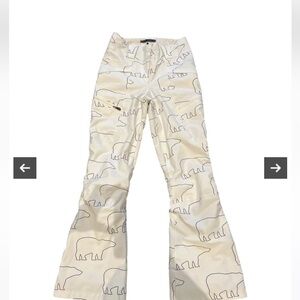 White Pants with Bear Print